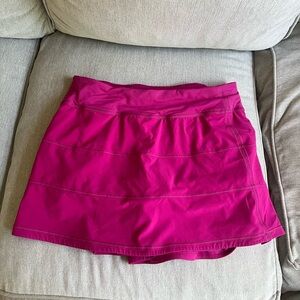 Lululemon pace rival mid rise skirt long size 8 hot pink/ raspberry color